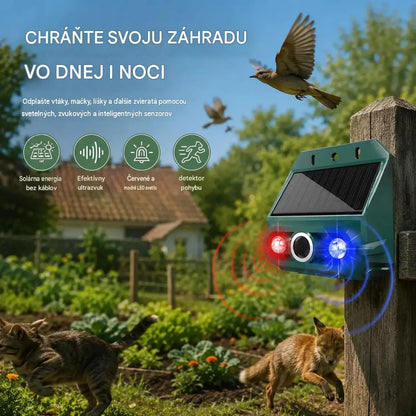 🔥【Špeciálna ponuka】🔥Vonkajší ultrazvukový solárny odpudzovač zvierat: Dokáže odpudzovať vtáky a zvieratá.