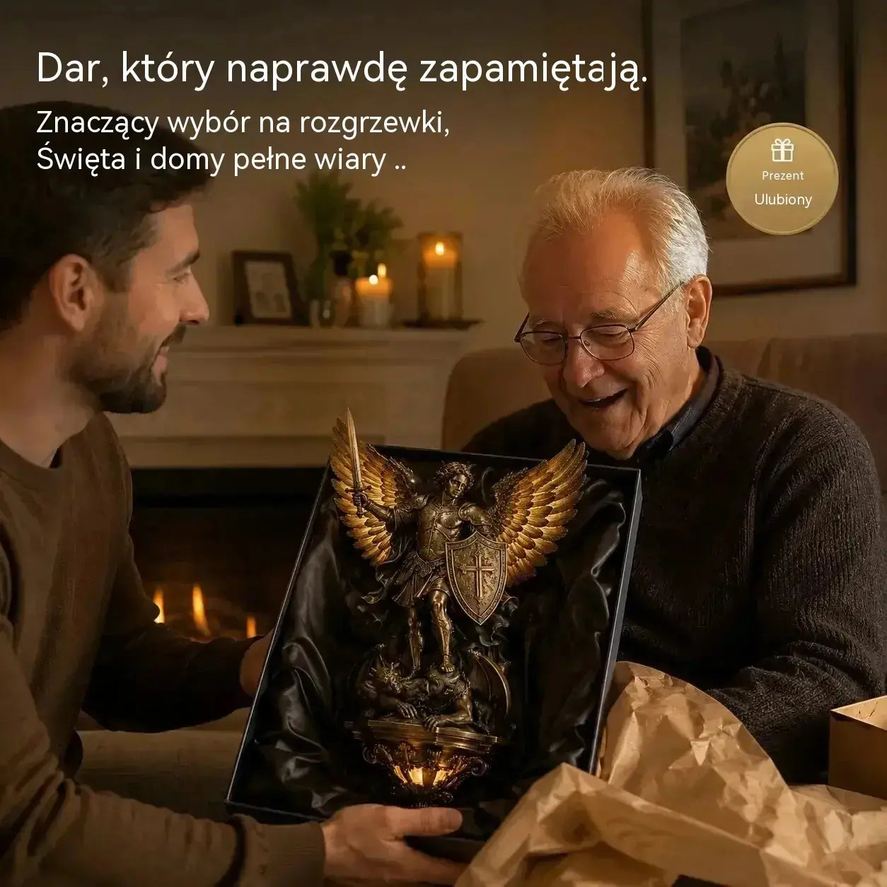 🕊️Lampa ścienna Anioł Stróż św. Michała✨
