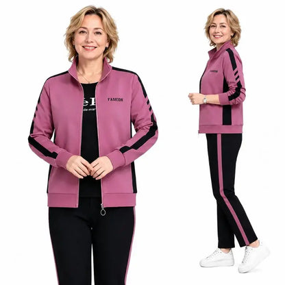 🔥【M-5XL】【Μπουφάν + Παντελόνι】😍 Νέο φθινοπωρινό σετ αθλητικών ρούχων για καθημερινή χρήση, σε μεγάλα μεγέθη