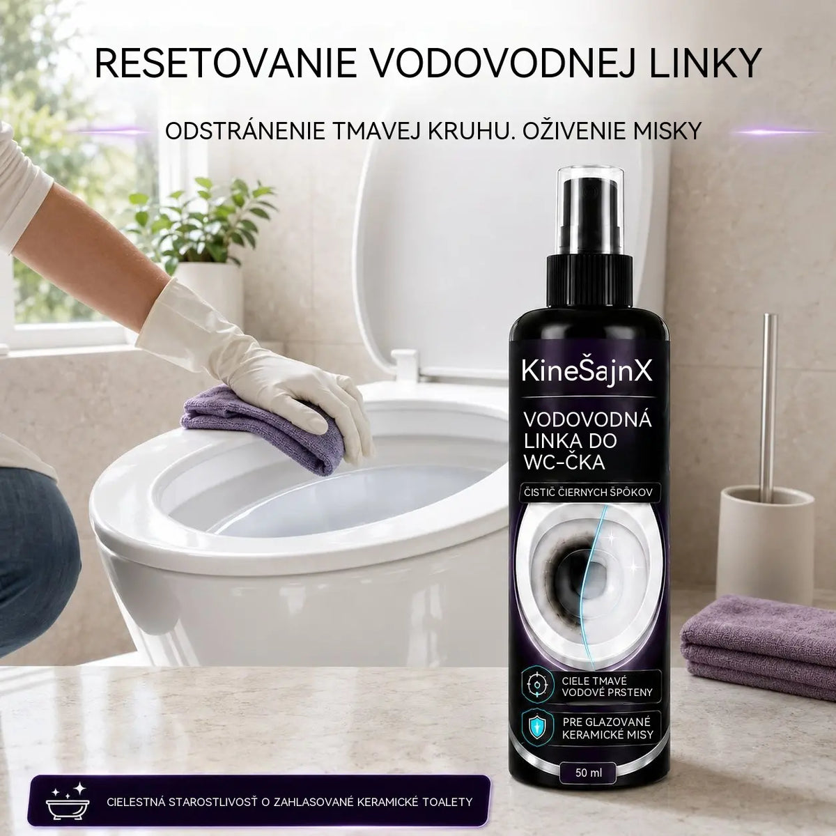 ✨【2 μπουκάλια με 25€】🚽Το καθαριστικό τουαλέτας απομακρύνει τους μαύρους λεκέδες και τα άλατα από τη γραμμή του νερού, καθώς και την επίμονη βρωμιά.