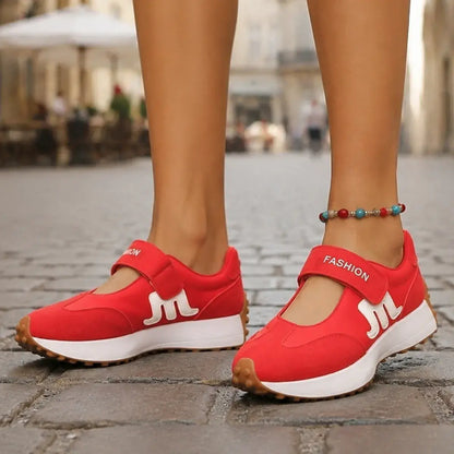 Buty sportowe Mary Jane w dużych rozmiarach – szerokie, trwałe buty codzienne na rzepy – wygodne i lekkie damskie buty do chodzenia