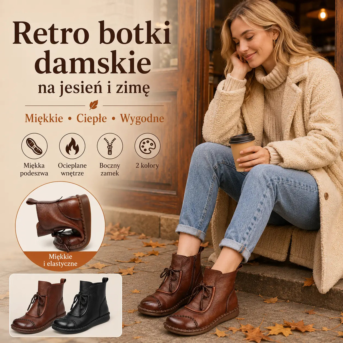 🔥✨【Rozmiary 35-40】🌷👢Przedsprzedaż wczesną jesienią🎉 Damskie buty retro wykonane z miękkiej skóry