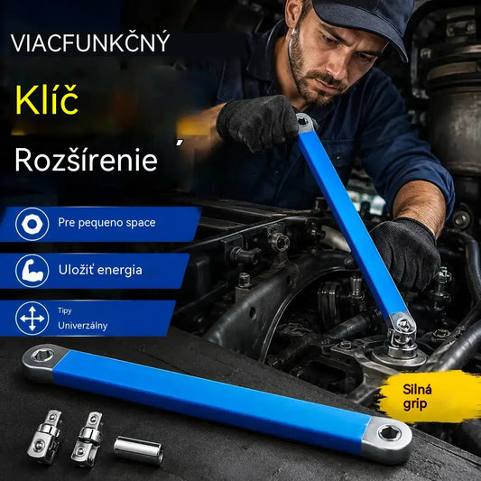 【5 kusov v sade】27 eur za sadu🔧 Nastaviteľný multifunkčný výsuvný kľúč – obojstranný, šetrí námahu a dosiahne na ťažko dostupné miesta