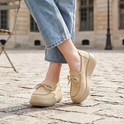 ✨【35-40】Buty codzienne na platformie, z miękkiej skóry i na miękkich podeszwach
