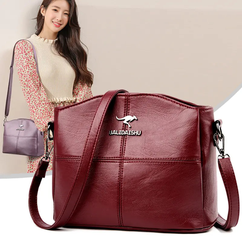 🔥👜👜 Νέα τσάντα ώμου από γνήσιο δέρμα, ρετρό χειροποίητη, μοντέρνα και ευέλικτη.