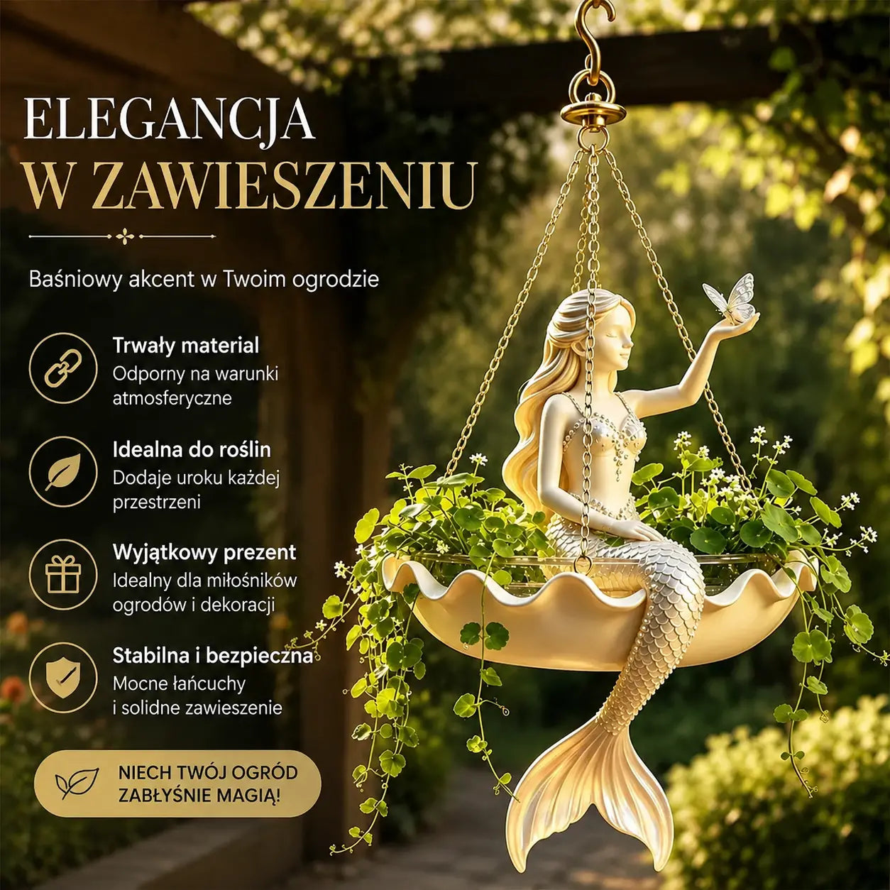 ✨ Zamień swój ogród w bajkę! Dekoracyjna wisząca doniczka z artystycznym, bajkowym wzorem! 🌸🧚‍♀️