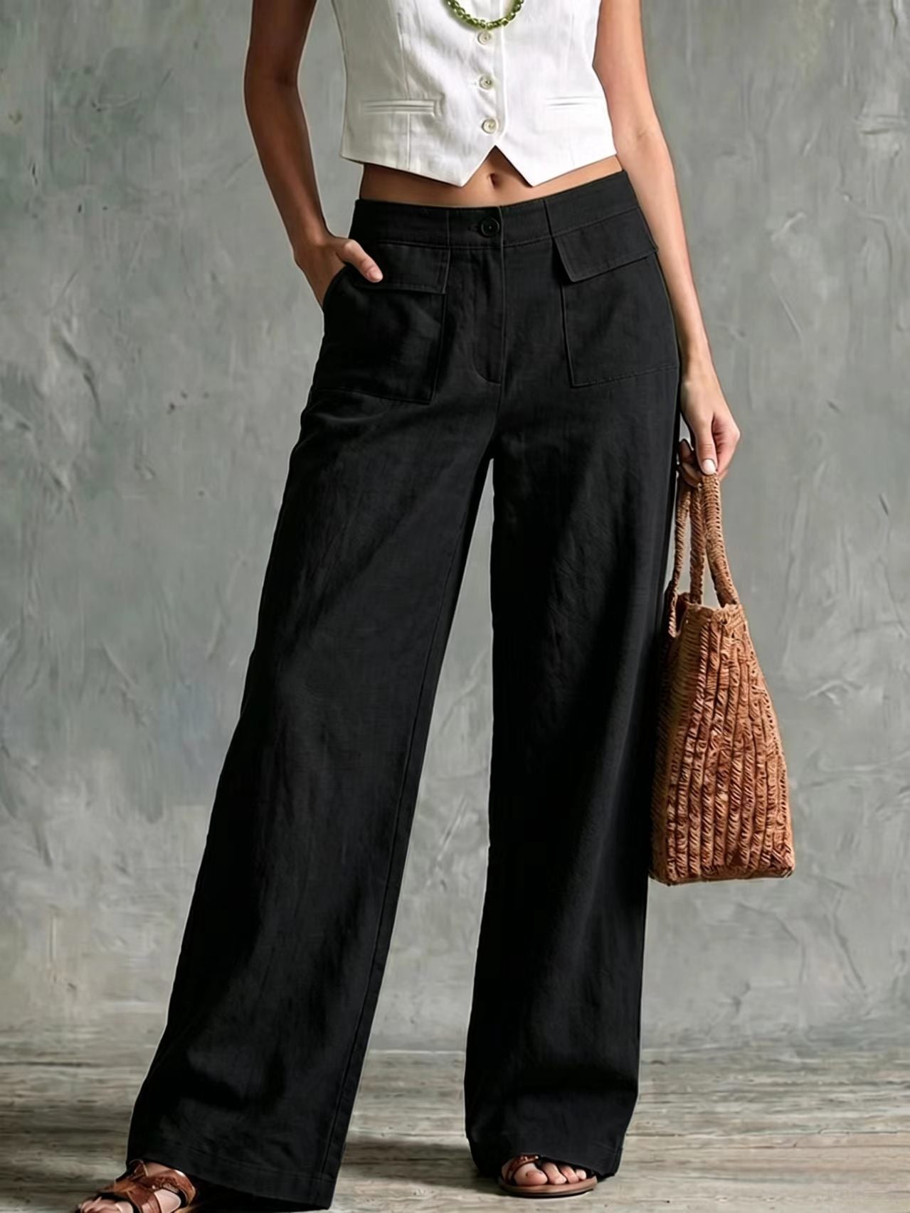 【S-3XL】Luźne spodnie damskie z bawełny i lnu, casualowe👖✨
