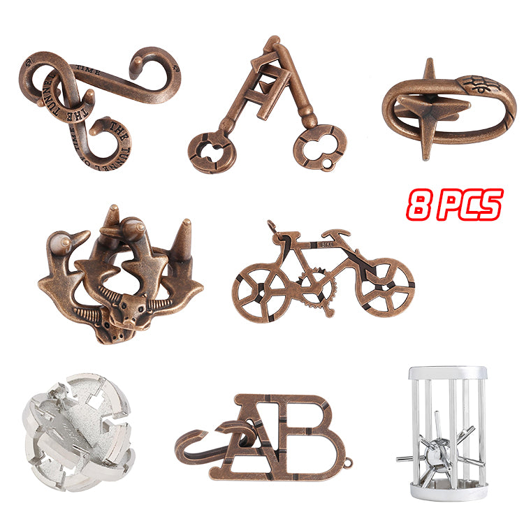 💪🧠[Set od 16 dijelova] Visokokvalitetni set slagalica od aluminijske legure, razni stilovi, beskrajna zabava!
