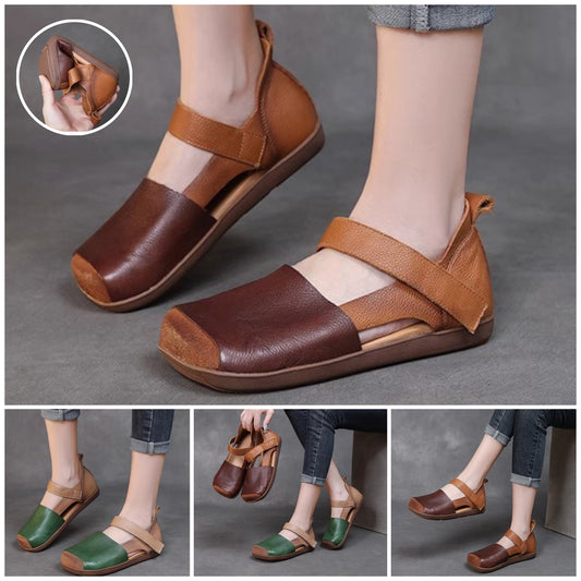 🔥【Compre uno, llévese otro gratis】💃【35-40】😇Sandalias planas de verano para mujer con puntera cerrada y antideslizantes