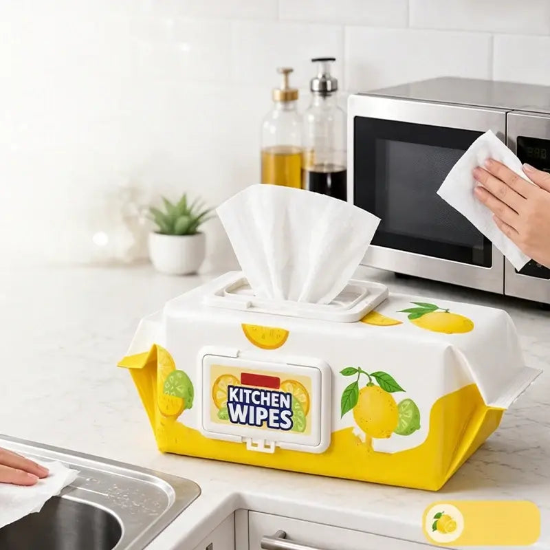 🍋2 κουτιά (160 δισκία) – 27€🍋 Πολυχρηστικά μαντηλάκια κουζίνας | Εύκολος καθαρισμός ψυγείου και σπιτιού ✨