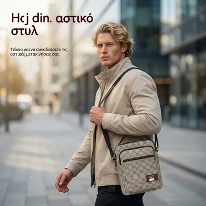 💞🧳Νέα ανδρική τσάντα ώμου μεγάλης χωρητικότητας από συνθετικό δέρμα (PU)