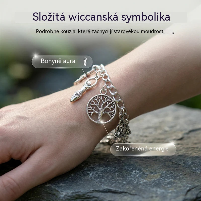 Vintage náramek s přívěsky a mystickým nádechem pro ženy – nebeské, gotické a boho šperky 🔮✨