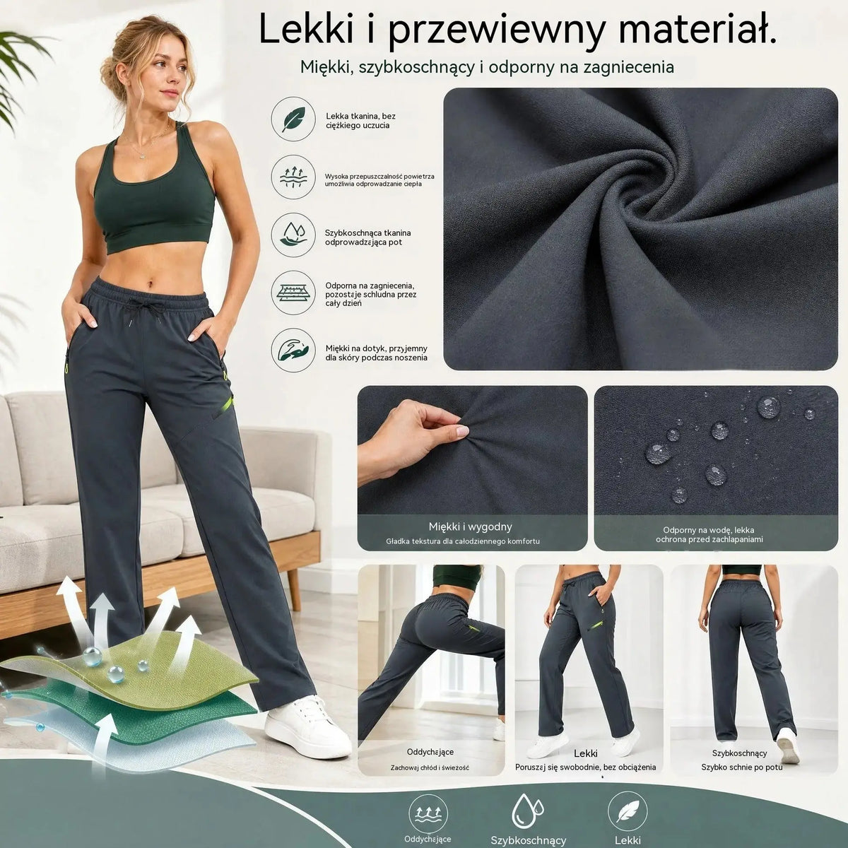 ⏳ Oferta ograniczona czasowo 🔥 Damskie spodnie cargo o prostym kroju — Elastyczny pas; idealne do pracy, w podróż i na co dzień 👖✨