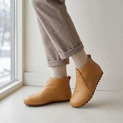 【35-40】Damskie buty ocieplane na wysokiej cholewce – wsuwane, ciepłe, dla seniorek i mam