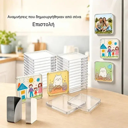 Ένα σετ κοστίζει 27 ευρώ🧲✨ Σετ DIY με διαφανείς μαγνήτες ψυγείου | Δημιουργήστε τις δικές σας αναμνήσεις