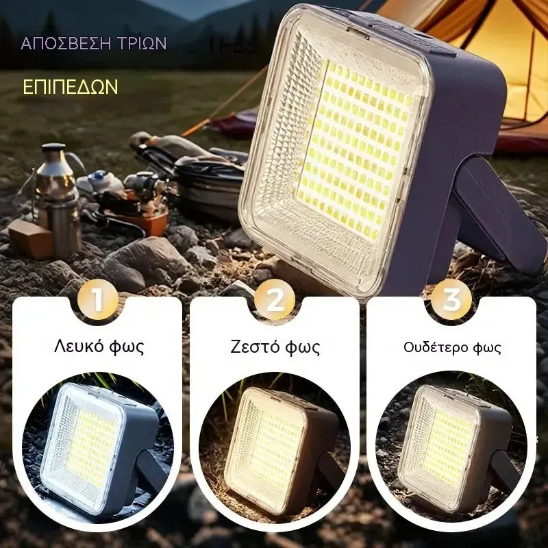 1 τεμάχιο 28 ευρώ 🔆🎒💡Ηλιακός φωτισμός σκηνής υψηλής φωτεινότητας και φώτα έκτακτης ανάγκης εξωτερικού χώρου | Μπαταρία μεγάλης διάρκειας | Υλικό ABS