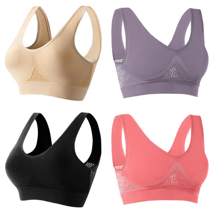 🥰【Zestaw 4-częściowy】Oddychający i stylowy biustonosz sportowy ❤️【40–120 kg】.