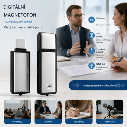【16G】Skrytý USB hlasový záznamník (UFD)