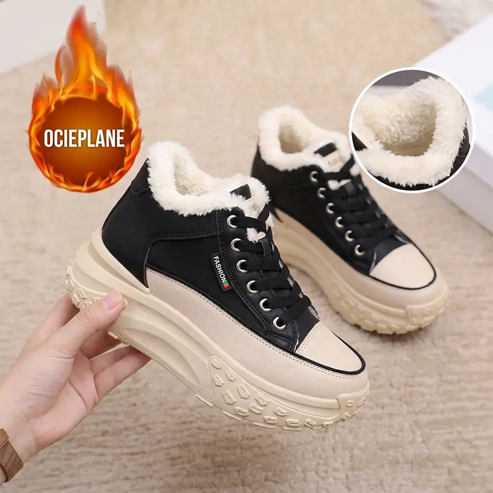 👟【35-40】Damskie zimowe buty za kostkę z grubą futrzaną wyściółką i amortyzującymi podeszwami – ciepłe obuwie w sportowym stylu🥰