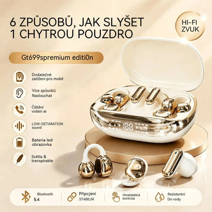 Bezdrátová sluchátka GT699S 6 v 1 s různými styly a nouzovým pouzdrem ✨