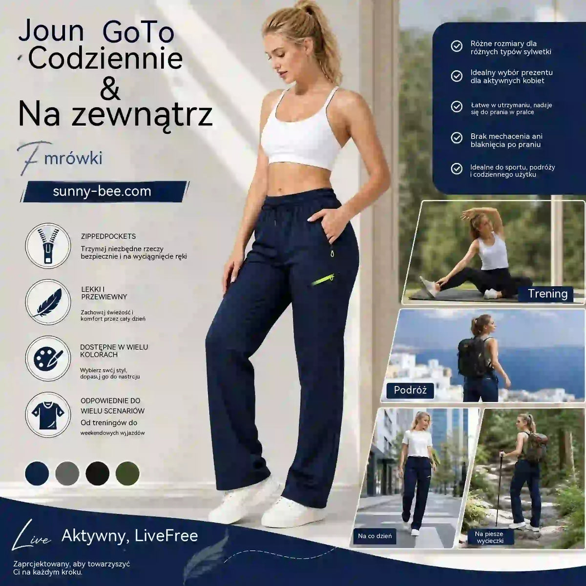 ⏳ Oferta ograniczona czasowo 🔥 Damskie spodnie cargo o prostym kroju — Elastyczny pas; idealne do pracy, w podróż i na co dzień 👖✨