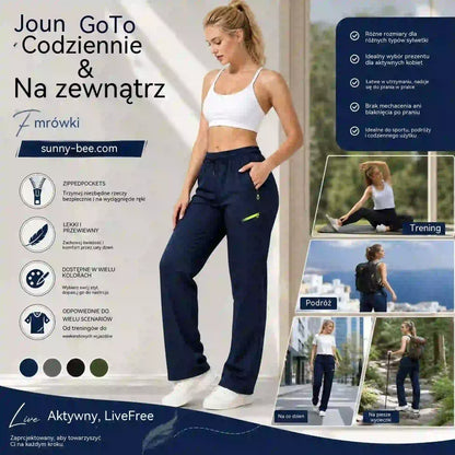 ⏳ Oferta ograniczona czasowo 🔥 Damskie spodnie cargo o prostym kroju — Elastyczny pas; idealne do pracy, w podróż i na co dzień 👖✨