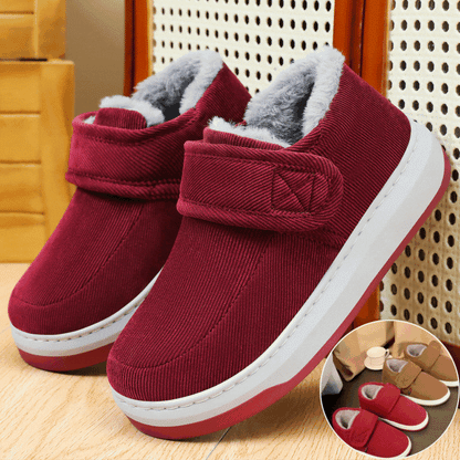 ❤❄Pantuflas de algodón de invierno para personas mayores, zapatos cálidos de algodón con forro polar para que las personas de mediana edad y mayores los usen al aire libre.