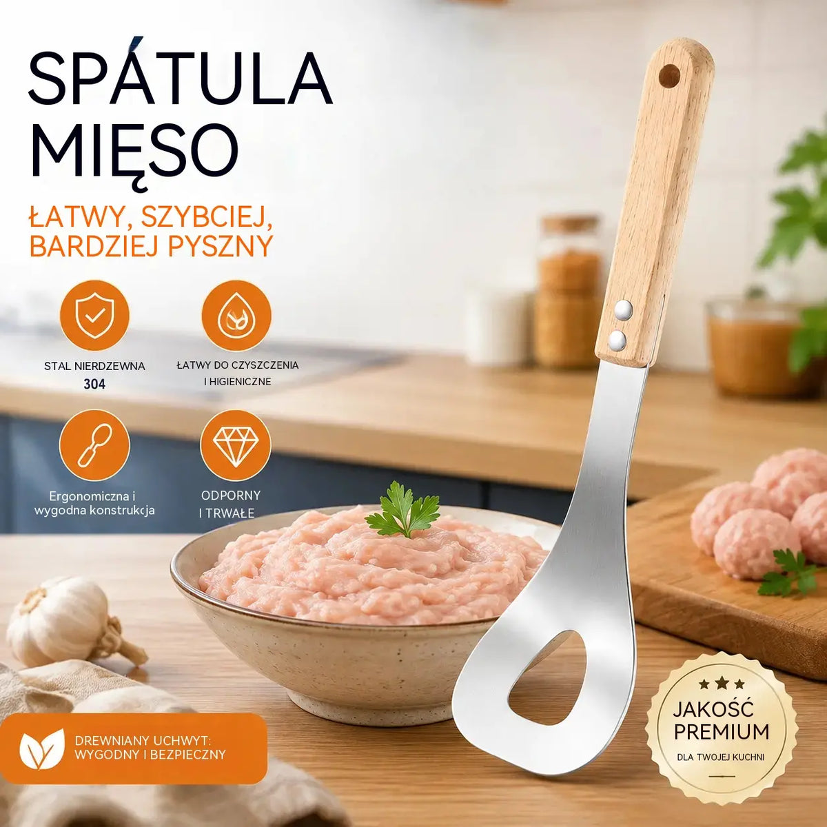 🍖 【2 sztuki】Forma do klopsików ze stali nierdzewnej 304 – idealna do przygotowywania klopsików mięsnych i rybnych, idealna do gotowania w domu 🥄