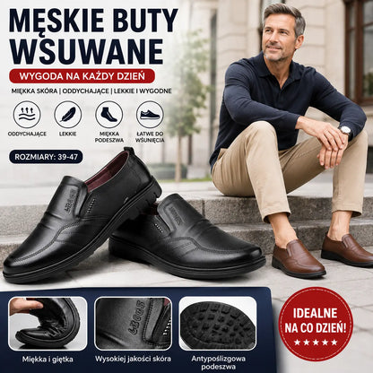 🔥【39-44】--1 para 119  zł.👞Męskie buty biznesowe, wykonane z oryginalnej skóry, z wygodną miękką podeszwą, odpowiednie na wiele okazji.