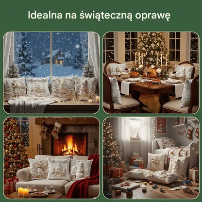 🎅Wyprzedaż świąteczna 49% TANIEJ🎄Poszewka na poduszkę z motywem świątecznym【Zestaw 4 elementów】
