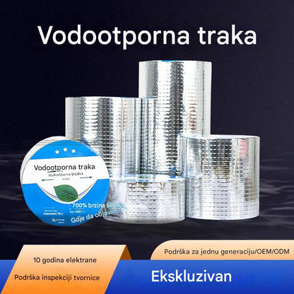🔥Posebna ponuda! 💥【10 cm x 5 m [debljina 0,5 mm]】Samoljepljiva aluminijska hidroizolacijska traka – visoka ljepljivost, bez odvajanja i curenja, idealna za krovove, fasade i oluke