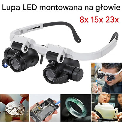 🔍Povećala s 8x, 15x i 23x i LED optičkim svjetlom. Pogodna za mehaničke alate, popravak satova, graviranje i identifikaciju antiknog nakita