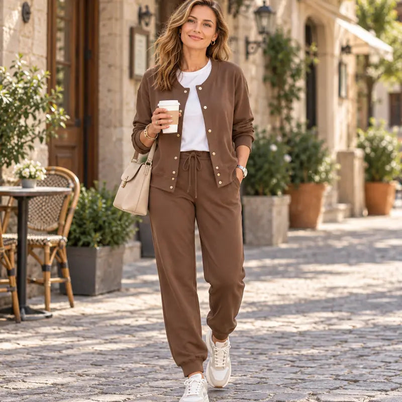 💃【Μπλούζα + Παντελόνι】🧥🌙 Άνετο και κομψό, προσφέρει εξαιρετική άνεση – ένα σετ με μπλούζα και ζακέτα για καθημερινές εμφανίσεις είναι τώρα διαθέσιμο!