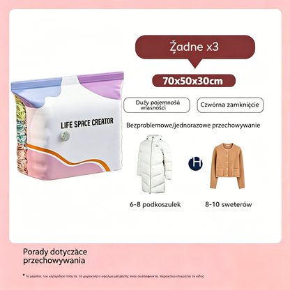 🧳【Zestaw 5 sztuk – 21.8zł / sztuka】🔥Duże worki próżniowe do przechowywania: wzmocnione, szczelne i odporne na wilgoć; nie wymagają pompy; wyposażone w wygodny zawór typu twist-lock💨
