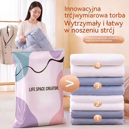 🧳 3 artykułów za jedyne 99 zł 💨 Duże, wyciskane worki próżniowe do przechowywania: Nie wymagają pompki, są szczelne, idealne do oszczędzania miejsca w walizce i w domu ✈️