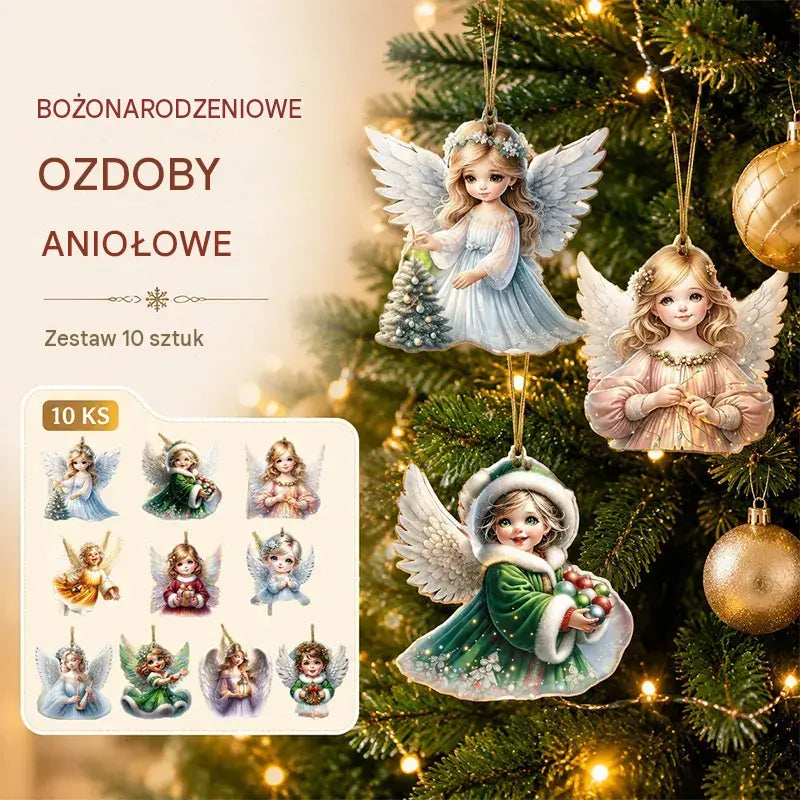 🎁【10 szt.】Urocze ozdoby świąteczne w kształcie aniołków – do zawieszenia na choince lub w samochodzie, nowość na rok 2026