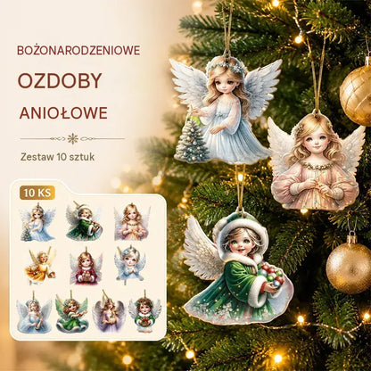 🎁【10 szt.】Urocze ozdoby świąteczne w kształcie aniołków – do zawieszenia na choince lub w samochodzie, nowość na rok 2026