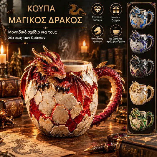 🐉💧Σειρά από κούπες με θέμα τον δράκο