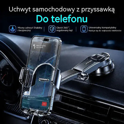 🚗📱 Uchwyt samochodowy na telefon z podwójnymi przyssawkami | 400 razy bardziej stabilny, bezpieczniejszy montaż i automatyczne zamykanie