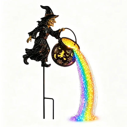 🧙‍♀️Záhradná dekorácia s čarodejnicou a ozdobnými zemnými svetlami