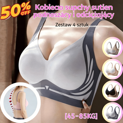 😍【4 szt. tylko 129 zł】❤️🔥 OSTATECZNA PROMOCJA ŚWIĄTECZNA! 🔥 Bezramiączkowy biustonosz push-up antygrawitacyjny