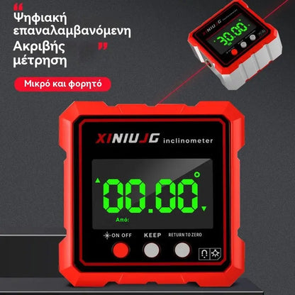 ⚡🔋 Επαναφορτιζόμενο ηλεκτρονικό αλφάδι κλίσης με μαγνήτη — μέτρα σε δευτερόλεπτα
