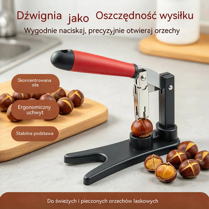 🥜💪Dziadek do orzechów z uchwytem – wykonany ze stali nierdzewnej, gotowy do użycia