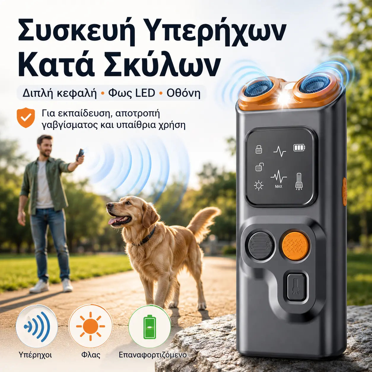 1 τεμάχιο για 33 ευρώ🌠Αθόρυβος σύντροφος: 🐶Υπερηχητική συσκευή για τον έλεγχο του γαβγίσματος του σκύλου με φως που αναβοσβήνει.