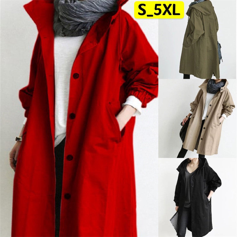 🥼【S-5XL】Ženska nova dnevna modna vjetrovka s kaputom dugih rukava