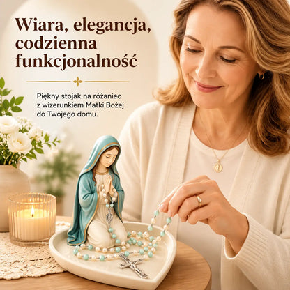 ✝️ Świetna oferta: 50% zniżki – ceramiczna taca z wizerunkiem Matki Boskiej „Graceful Faith” do przechowywania różańców lub pamiątek.