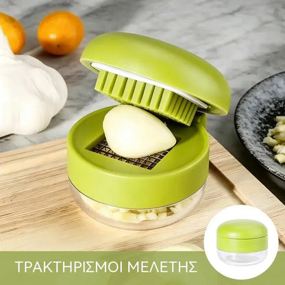 2 είδη για 28 ευρώ【2 τεμάχια】🧄Χειροκίνητος τεμαχιστής σκόρδου και τζίντζερ: Πολυλειτουργική συσκευή κουζίνας, θραυστήρας για λαχανικά και παιδικές τροφές