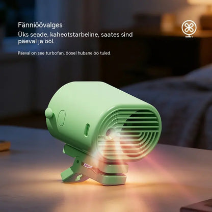 🌀 Käed-vabad ventilaator LED-ekraaniga, sisseehitatud klambriga ja 199 reguleeritava tasemega