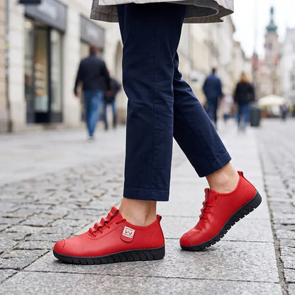 【36-41】Nowe damskie buty zimowe – ocieplane, ze skóry, na miękkiej podeszwie, płaskie, wygodne dla mam