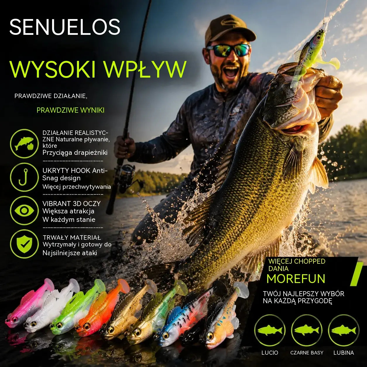 🎣🐟【Gadżety wędkarskie】8-częściowy zestaw miękkich przynęt w kształcie litery T